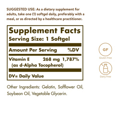 Vitamin E 400 IU (100 Softgels) by Solgar at the Vitamin Shoppe