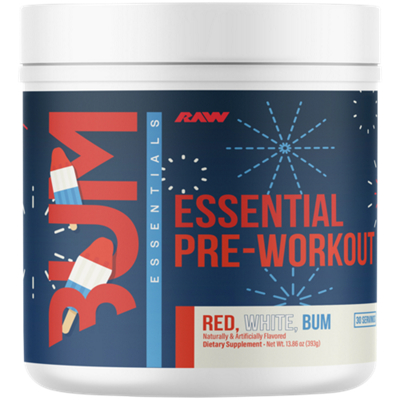 【レア‼︎】BUM ESSENTIAL PRE-WORKOUT Essential Pre-Workout - Red, White, BUM (13.86 Oz. / 30 Servings