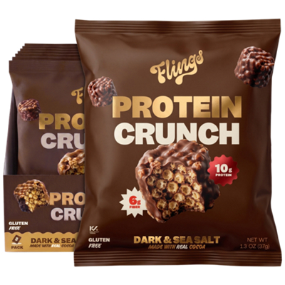 Protein Crunch - 10g Protein - Dark and Sea Salt (8 Pack) by Flings at ...
