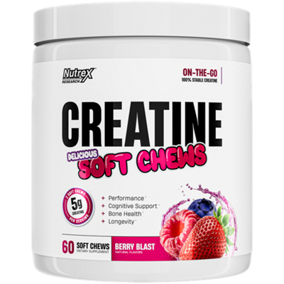 Creatine Soft Chews 5000 MG - Berry Blast (60 Chews) by Nutrex Research ...